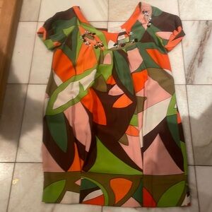 Size small colorful summer dress with the jewels up at the top